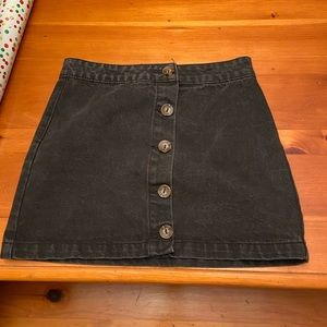 Black denim skirt